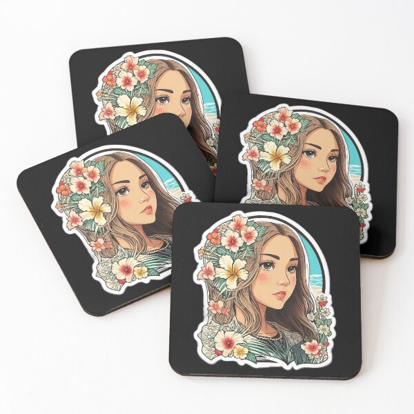 Item preview, Summer Lover Hawaii Girl Profile With Orchids designed and sold by NautiChic.
