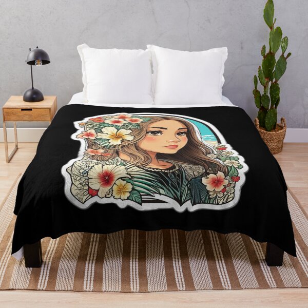 Item preview, Summer Lover Hawaii Girl Profile With Orchids designed and sold by NautiChic.