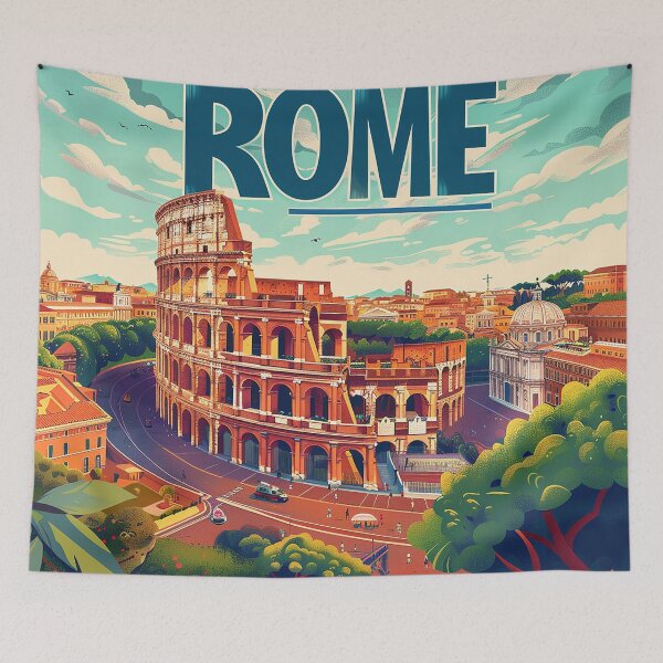 Item preview, Rome Travel Poster designed and sold by nomiraclehere.