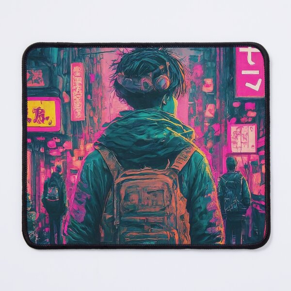 Item preview, Man in japan city anime style Carrying a bag neon color designed and sold by HakunamatataTin.