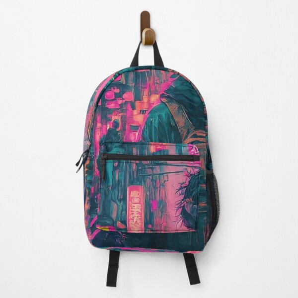 Item preview, Man in japan city anime style Carrying a bag neon color designed and sold by HakunamatataTin.
