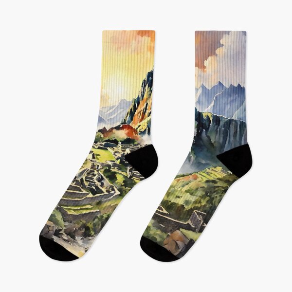 Item preview, A Watercolor Tribute to Machu Picchu's Peru Sunset designed and sold by LSVart.
