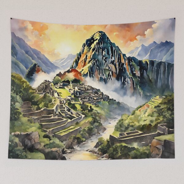 Item preview, A Watercolor Tribute to Machu Picchu's Peru Sunset designed and sold by LSVart.