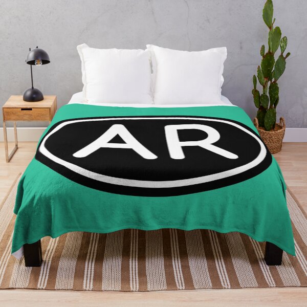 Item preview, AR Initials Monogram Oval White Letters designed and sold by Jeallan Designs.