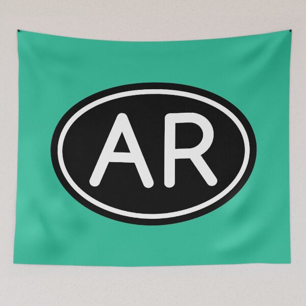 Item preview, AR Initials Monogram Oval White Letters designed and sold by Jeallan Designs.