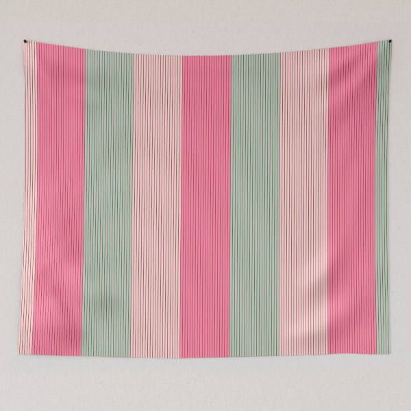 Item preview, Stripes, wide and narrow, Pink, Green, Cream designed and sold by Alex  Blud.
