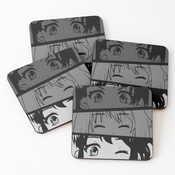 Item preview, Cute Anime Girl Face Black Gray Monocolor designed and sold by Dem0r.