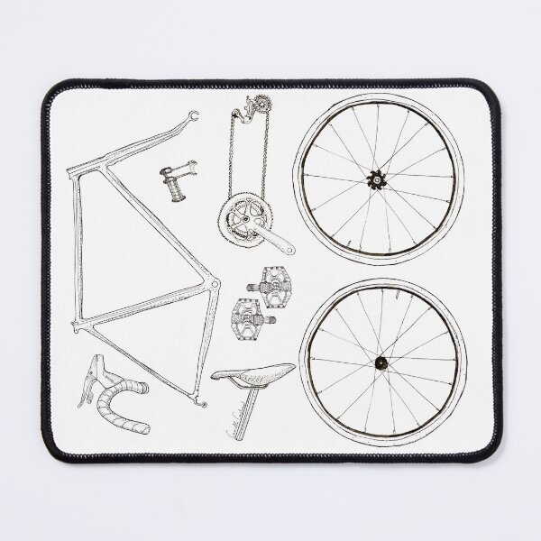 Item preview, Hand drawn bicycle parts - black and white designed and sold by CamilleCastanet.