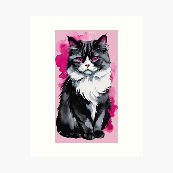 Artikel-Vorschau von Schwarze Katze mit pinken Wolken, designt und verkauft von IHImage.