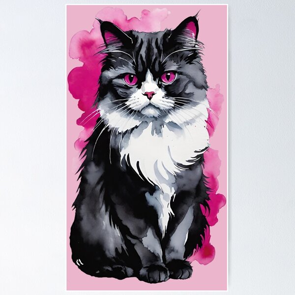 Artikel-Vorschau von Schwarze Katze mit pinken Wolken, designt und verkauft von IHImage.