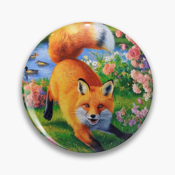 Artikelvorschau, Fuchs-Portrait. Frühlingszeit, Blumenfuchs, Vintage-Fuchs, Fuchs-Malerei, Vincent van Gogh-Stil entworfen und verkauft von FoxVibes.