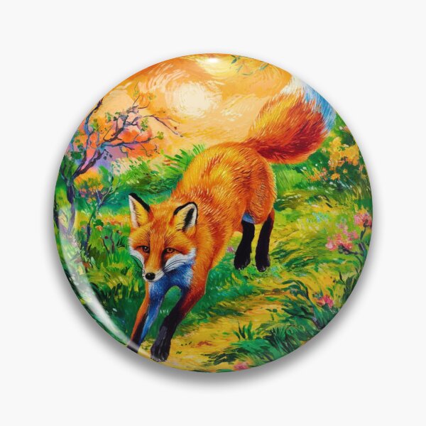Artikelvorschau, Fuchs-Portrait. Frühlingszeit, Blumenfuchs, Vintage-Fuchs, Fuchs-Malerei, Vincent van Gogh-Stil entworfen und verkauft von FoxVibes.