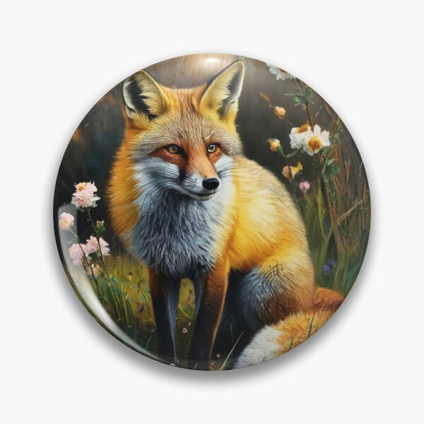 Artikelvorschau, Fuchs-Portrait. Frühlingszeit, Blumenfuchs, Vintage-Fuchs, Fuchs-Malerei, Vincent van Gogh-Stil entworfen und verkauft von FoxVibes.