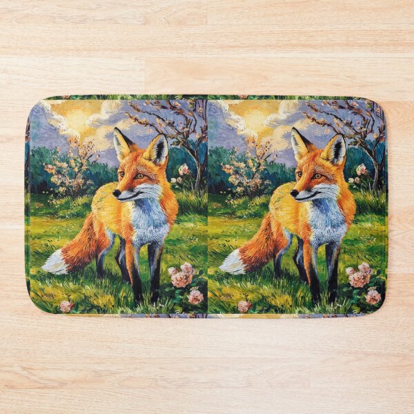 Artikelvorschau, Fuchs-Portrait. Frühlingszeit, Blumenfuchs, Vintage-Fuchs, Fuchs-Malerei, Vincent van Gogh-Stil entworfen und verkauft von FoxVibes.