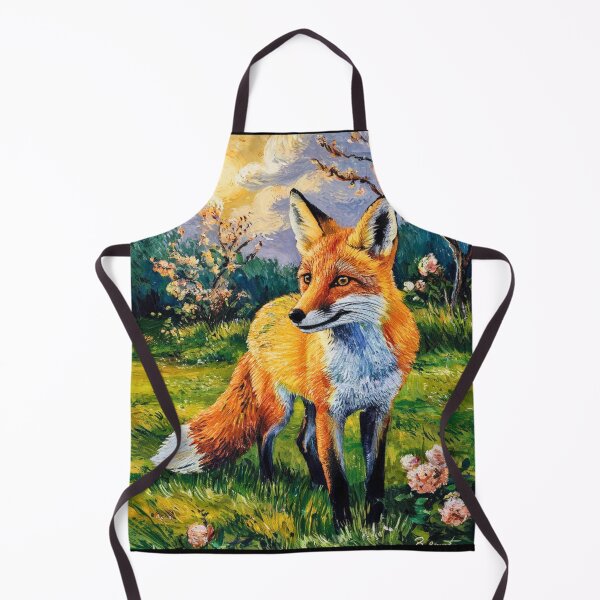 Artikelvorschau, Fuchs-Portrait. Frühlingszeit, Blumenfuchs, Vintage-Fuchs, Fuchs-Malerei, Vincent van Gogh-Stil entworfen und verkauft von FoxVibes.