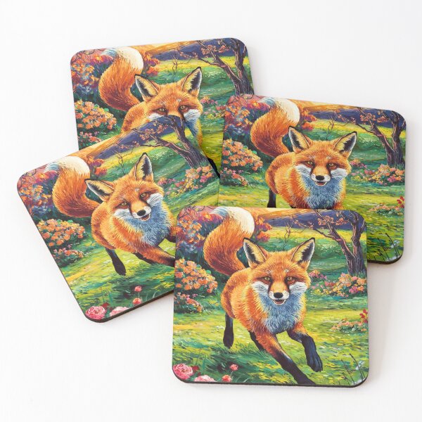 Artikelvorschau, Fuchs-Portrait. Frühlingszeit, Blumenfuchs, Vintage-Fuchs, Fuchs-Malerei, Vincent van Gogh-Stil entworfen und verkauft von FoxVibes.
