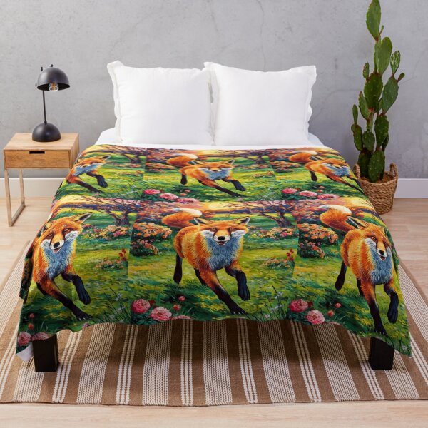 Artikelvorschau, Fuchs-Portrait. Frühlingszeit, Blumenfuchs, Vintage-Fuchs, Fuchs-Malerei, Vincent van Gogh-Stil entworfen und verkauft von FoxVibes.
