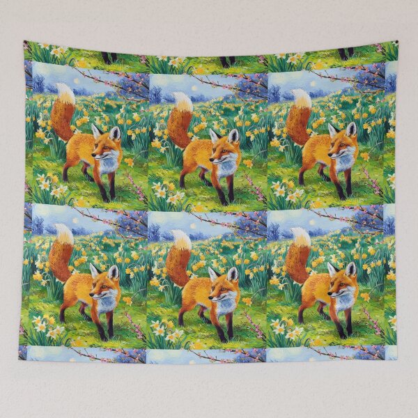 Artikelvorschau, Fuchs-Portrait. Frühlingszeit, Blumenfuchs, Vintage-Fuchs, Fuchs-Malerei, Vincent van Gogh-Stil entworfen und verkauft von FoxVibes.