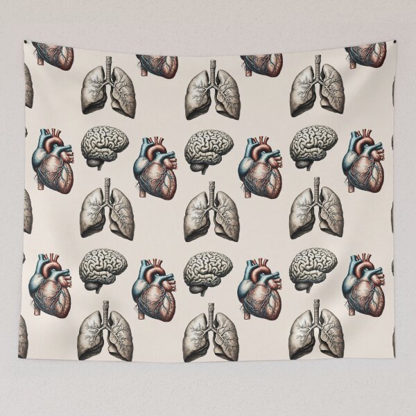 Item preview, A vintage set of human organ, lungs, heart and brain designed and sold by Collagedream.