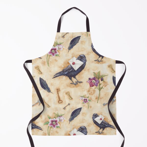 Item preview, Ravens with Secrets - corvids, keys, sealed envelopes and hellebores designed and sold by Katy Jones.