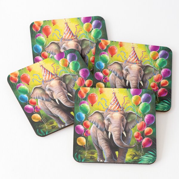 Item preview, Birthday Elephant. Birthday celebration, Cute Elephant, party animal, colorful elephant, elephant drawing designed and sold by ElephantVibes.