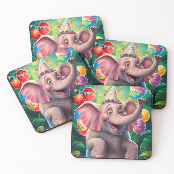 Item preview, Birthday Elephant. Birthday celebration, Cute Elephant, party animal, colorful elephant, elephant drawing designed and sold by ElephantVibes.