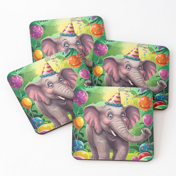 Item preview, Birthday Elephant. Birthday celebration, Cute Elephant, party animal, colorful elephant, elephant drawing designed and sold by ElephantVibes.