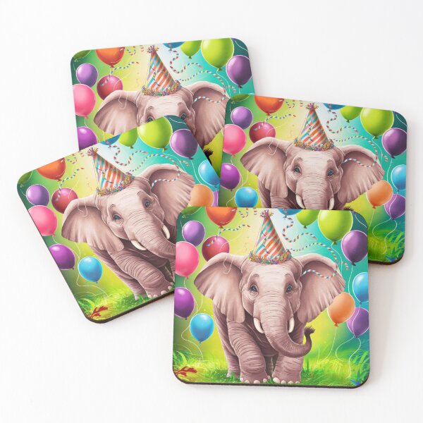 Item preview, Birthday Elephant. Birthday celebration, Cute Elephant, party animal, colorful elephant, elephant drawing designed and sold by ElephantVibes.