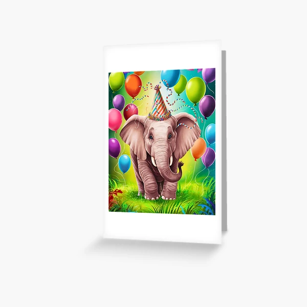 Ling Design Carte De Félicitations De Naissance Pour Bébé Fille – Éléphant Et Ballons Avec Feuille En Relief Et Décorations 3D – Fait à La Main Et Respectueux De L'environnement