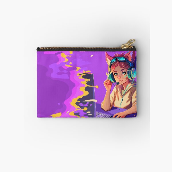 Item preview, Girl gamer with a cat ears headset designed and sold by Ekaterina Glazkova.