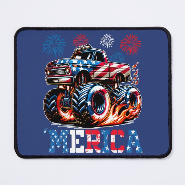 Item preview, AMERICA American Flag Monster Truck Fireworks 4th Of July designed and sold by Margival.