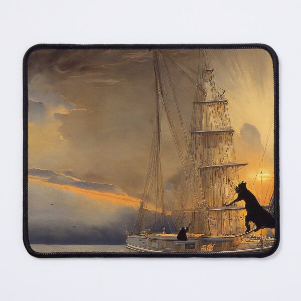 Item preview, Two black cats on sailing ships designed and sold by m-y-A-I-A-R-T-.