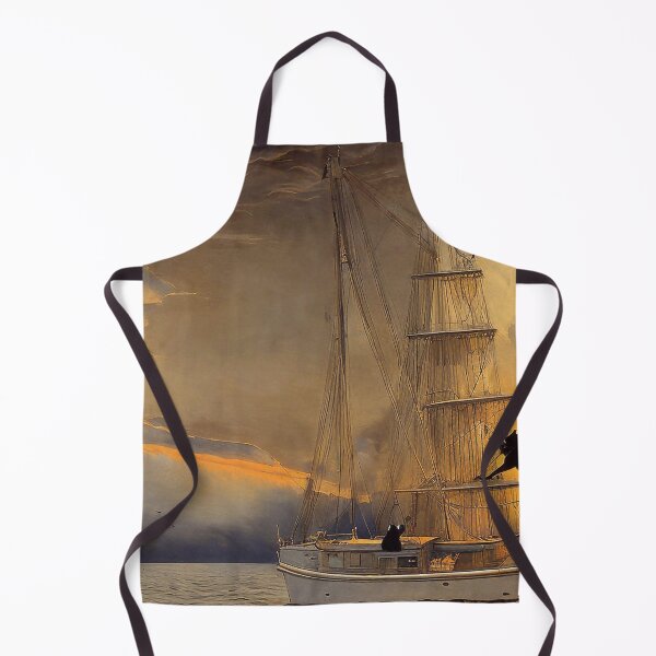Item preview, Two black cats on sailing ships designed and sold by M-Y-A-R-T-.