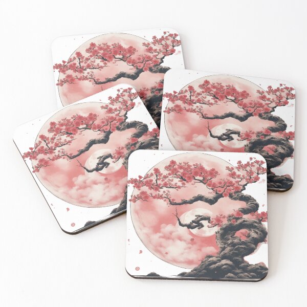 Item preview, Sakura bonsai with the pink moon  designed and sold by Wa Wonder.