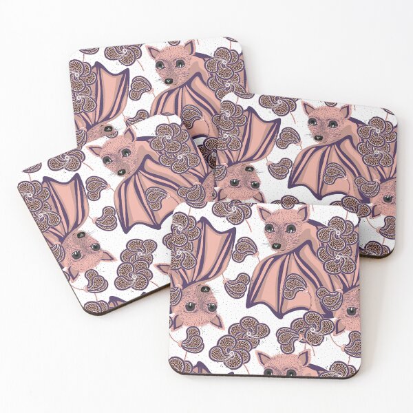 Item preview, Bat in abstract flowers on a white background designed and sold by Alex  Blud.