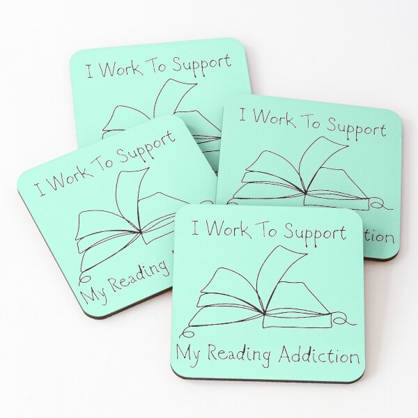 Item preview, I Work To Support My Reading Addiction and book outline designed and sold by ElenDiArt.