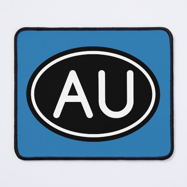 Item preview, AU Initials Monogram Oval White Letters designed and sold by Jeallan Designs.