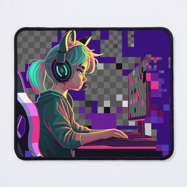 Item preview, Girl programmer with a cat ears headset designed and sold by Ekaterina Glazkova.