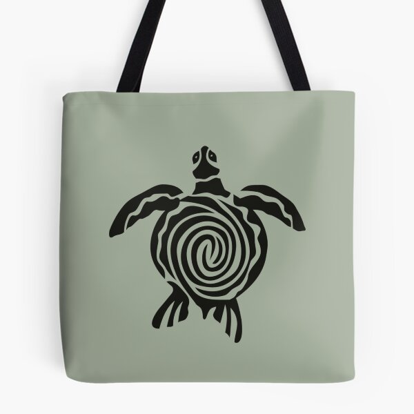 Item preview, Minimalistic line art of a swimming ocean sea turtle from above illustration designed and sold by The Red Shop.