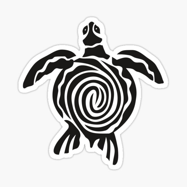 Item preview, Minimalistic line art of a swimming ocean sea turtle from above illustration designed and sold by The Red Shop.