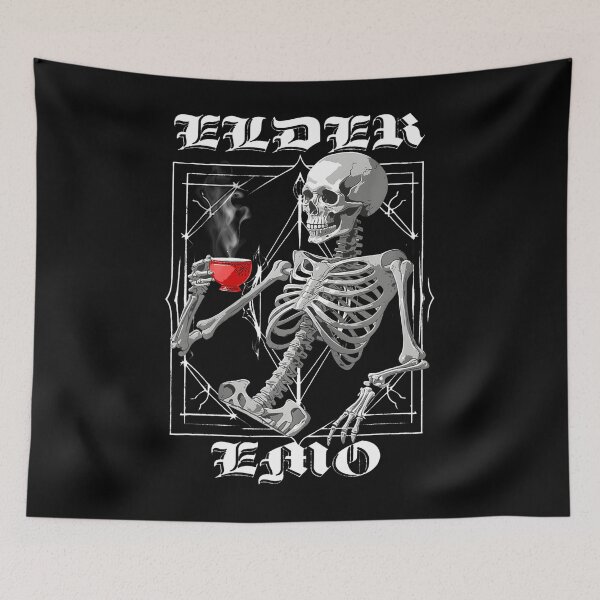 Item preview, Elder Emo Skeleton Drink Coffee Skull	 designed and sold by jwadelbraylen.