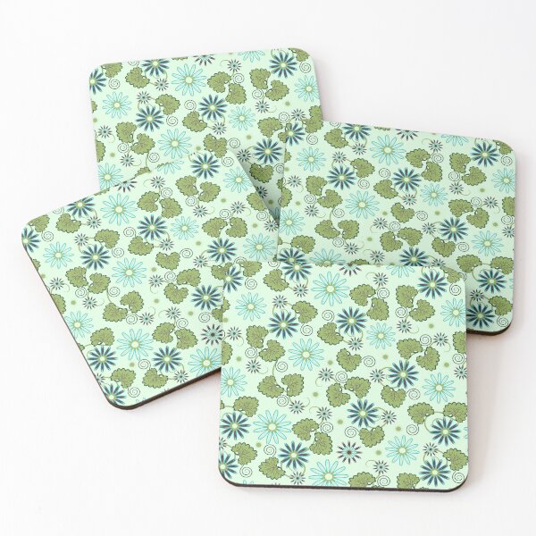Item preview, Graphic leaves and flowers on a light green background designed and sold by Alex  Blud.