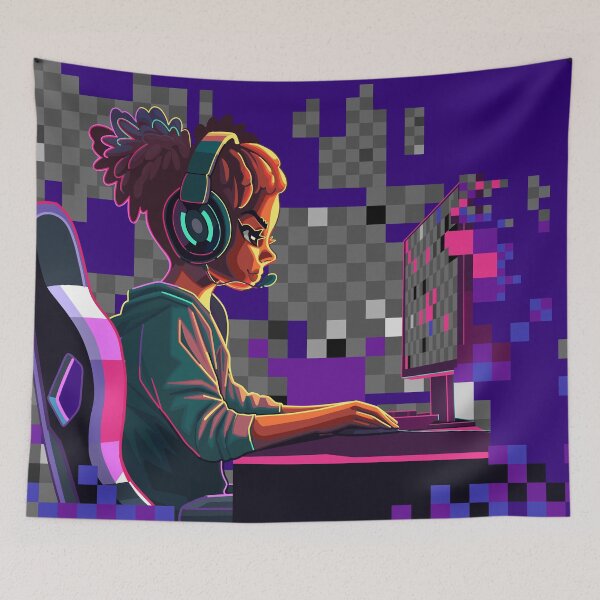Item preview, African girl programmer in front of a computer designed and sold by Ekaterina Glazkova.