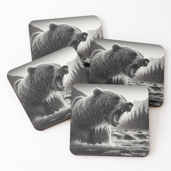 Item preview, Roaring Bear in River designed and sold by Customisedartnz.