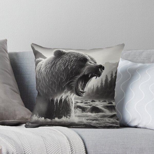 Item preview, Roaring Bear in River designed and sold by Customisedartnz.