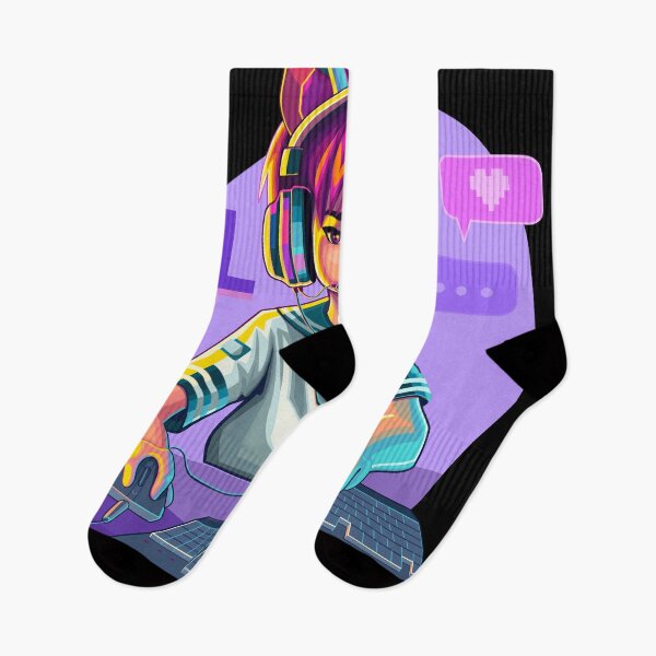 Item preview, Asian girl gamer or streamer with with cat ears headset designed and sold by Ekaterina Glazkova.