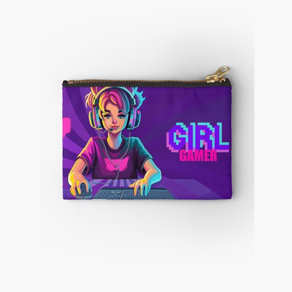 Item preview, Girl gamer or streamer with cat ears headset designed and sold by Ekaterina Glazkova.