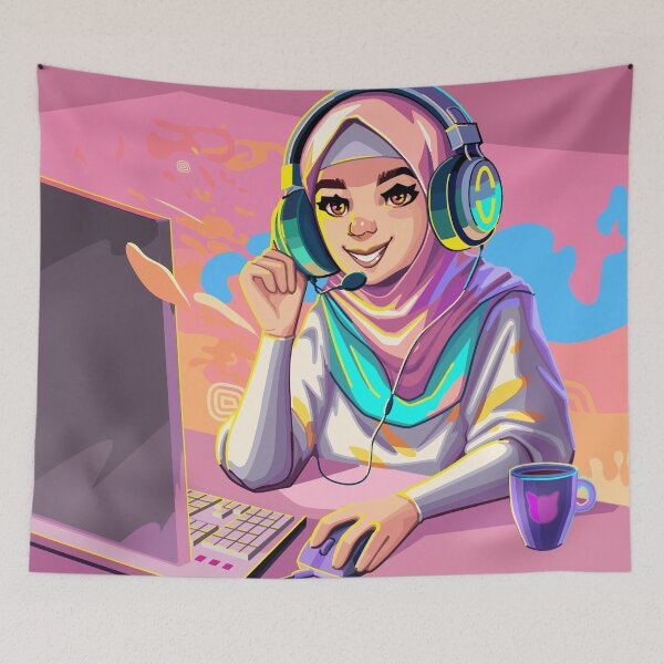 Item preview, Muslim girl gamer designed and sold by Ekaterina Glazkova.