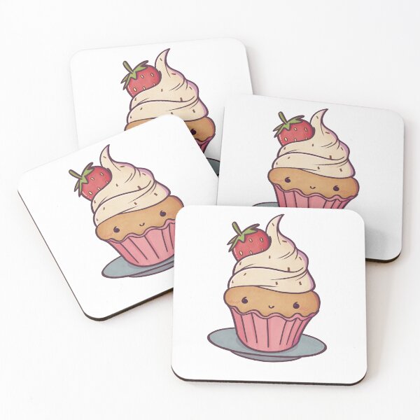 Item preview, Kawaii Strawberry Cupcake designed and sold by ThumboArtBumbo.