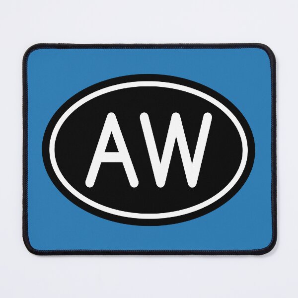 Item preview, AW Initials Monogram Oval White Letters designed and sold by Jeallan Designs.